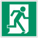 Green Exit Right Safety Sign